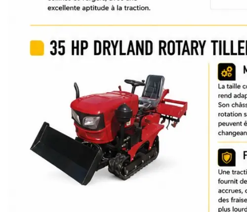 Motoculteur rotatif pour terrain sec — puissance à confirmer