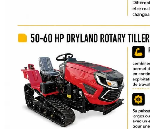 Motoculteur rotatif pour terrain sec 50–60 CH